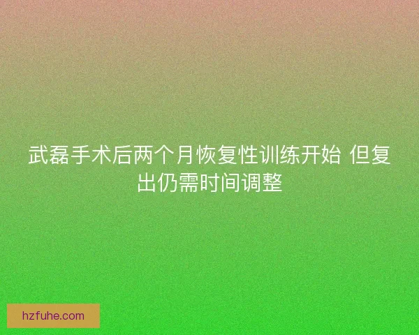 武磊手术后两个月恢复性训练开始 但复出仍需时间调整