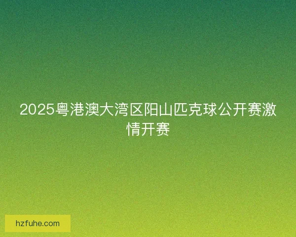 2025粤港澳大湾区阳山匹克球公开赛激情开赛